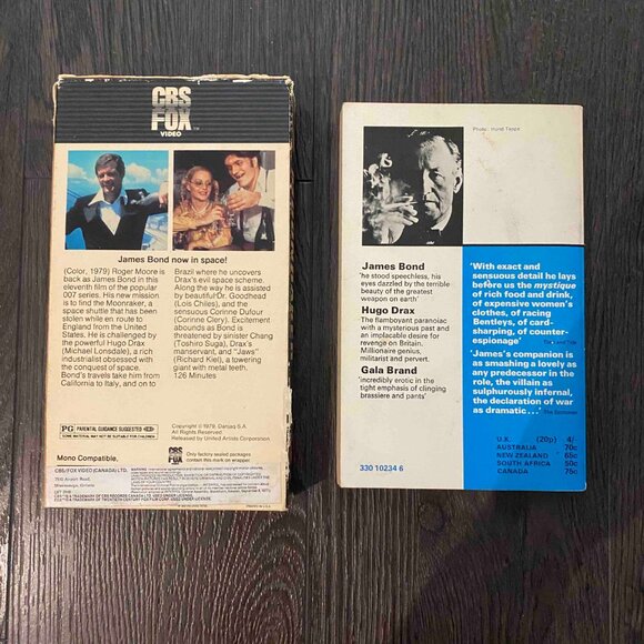 vintage Ian Fleming James Bond Moonraker VHS + paperback bundle - Picture 2 of 10